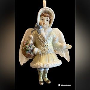 Holiday Elegance Christmas Ornament Victorian Girl with Wings and Movable Legs